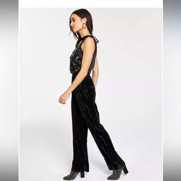 Leyden Velvet Wide Leg Pants Black NEW Women's XLarge - Picture 5 of 15